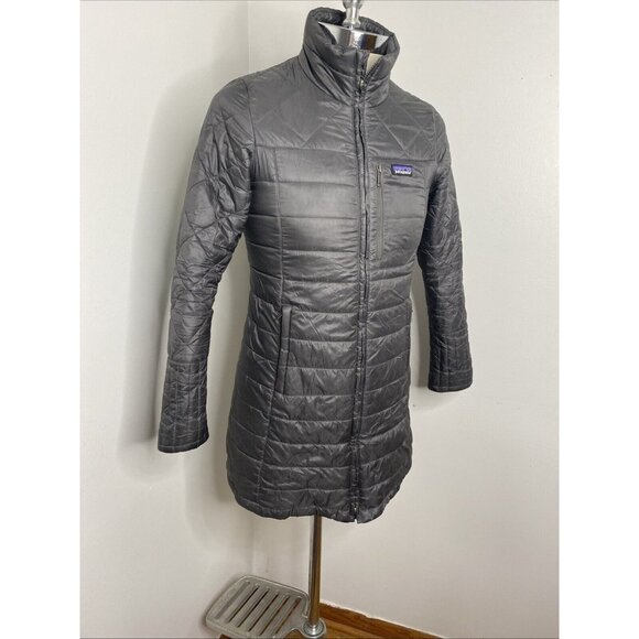 Patagonia Radalie Parka Puffer Jacket Grey Womens Size Small Puffy Long Coat - Picture 5 of 10